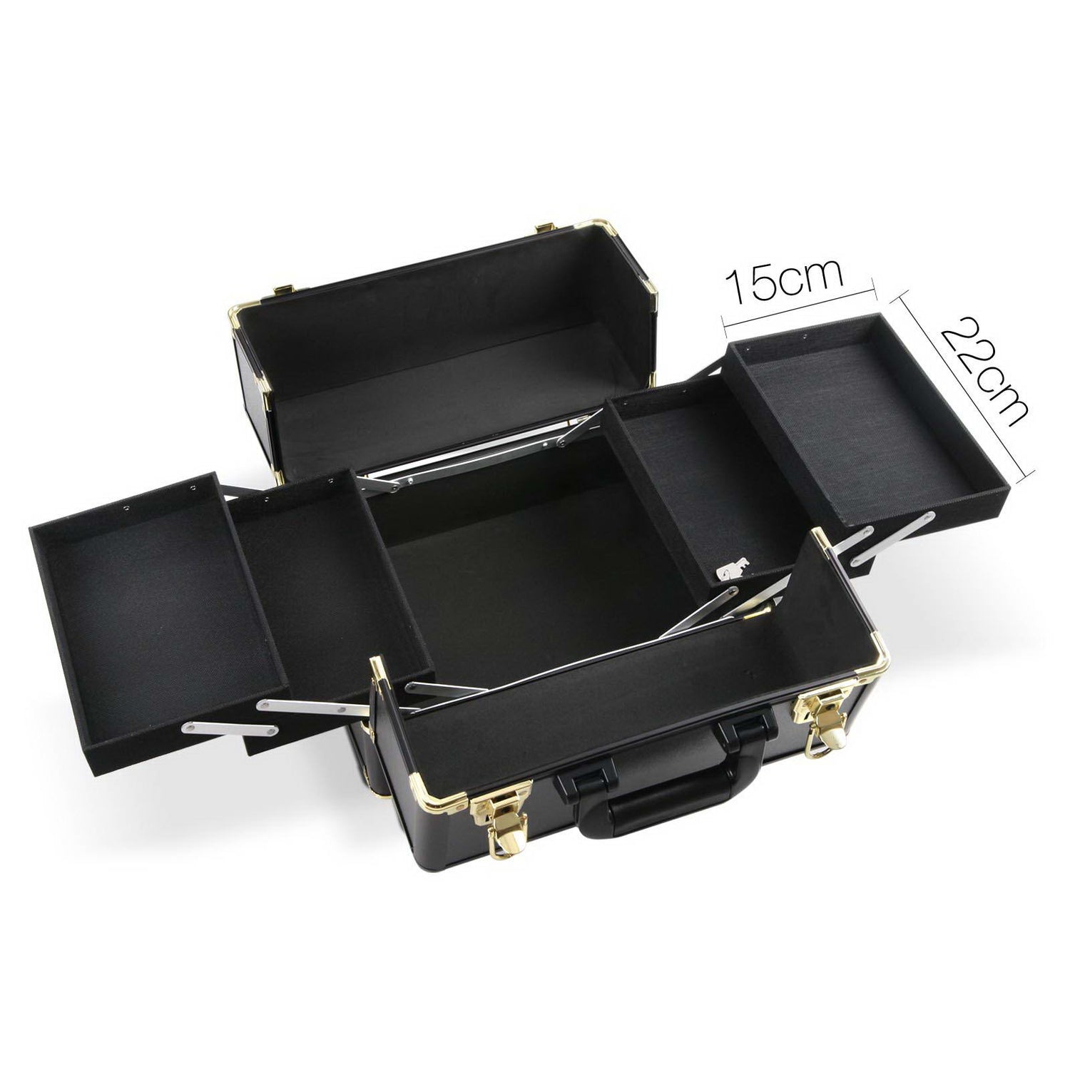 Embellir 7 in 1 Portable Cosmetic Beauty Makeup Trolley - Black &amp; Gold-Health &amp; Beauty &gt; Cosmetic Storage-PEROZ Accessories