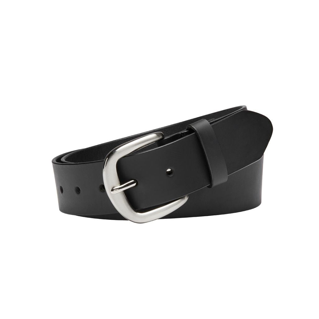 CASSIDY Black. Men’s Buffalo Leather Belt. 38mm width. Larger sizes.-Buffalo Leather Belts-PEROZ Accessories