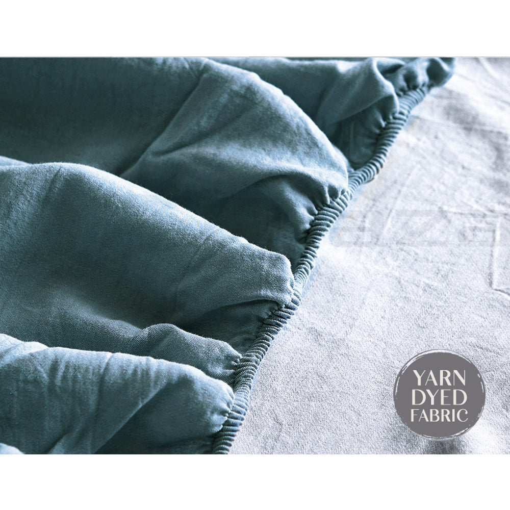 Cosy Club Sheet Set Cotton Sheets Double Blue Dark Blue-Bed Sheets-PEROZ Accessories