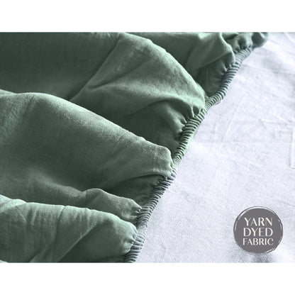 Cosy Club Sheet Set Cotton Sheets Double Green Beige-Bed Sheets-PEROZ Accessories