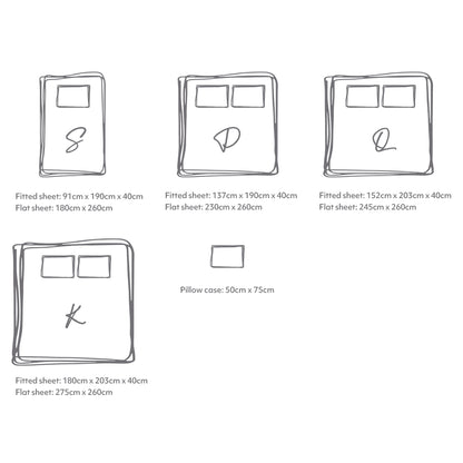 Cosy Club Washed Cotton Sheet Set Grey Double-Bed Sheets-PEROZ Accessories
