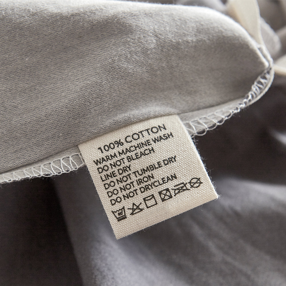 Cosy Club Washed Cotton Sheet Set Grey Double-Bed Sheets-PEROZ Accessories