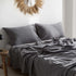 Cosy Club Washed Cotton Sheet Set Grey Double-Bed Sheets-PEROZ Accessories