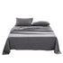 Cosy Club Washed Cotton Sheet Set Single Black-Bed Sheets-PEROZ Accessories