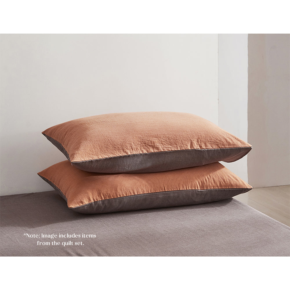 Cosy Club Sheet Set Cotton Sheets Single Orange Brown-Bed Sheets-PEROZ Accessories