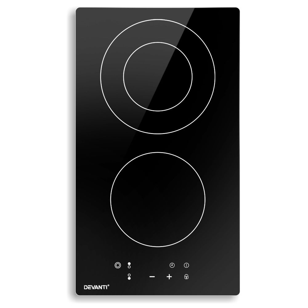 Devanti Electric Ceramic Cooktop 30cm Kitchen Cooker Cook Top Hob Touch Control 3-Zones-Appliances &gt; Kitchen Appliances-PEROZ Accessories