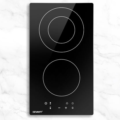 Devanti Electric Ceramic Cooktop 30cm Kitchen Cooker Cook Top Hob Touch Control 3-Zones-Appliances &gt; Kitchen Appliances-PEROZ Accessories