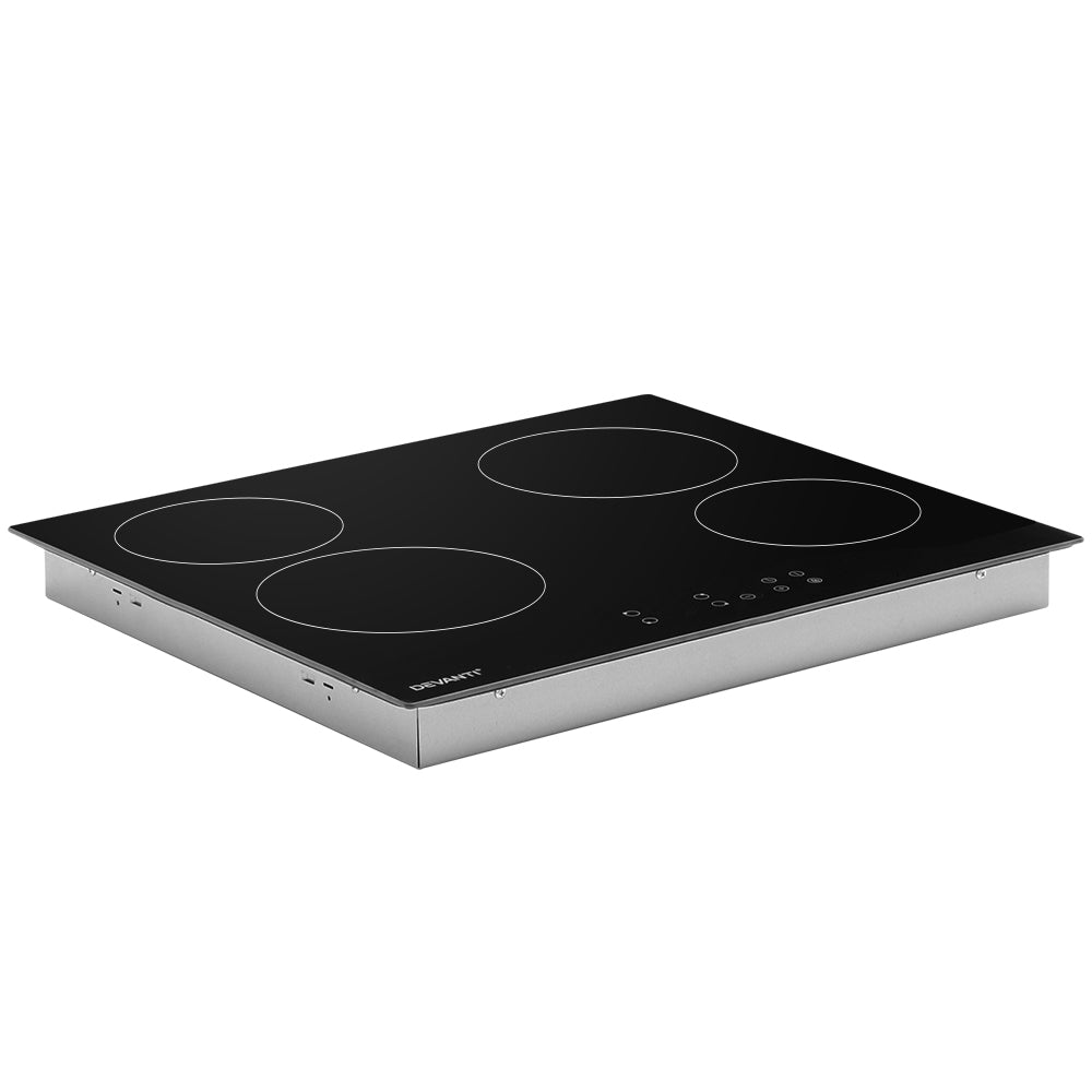 Devanti Ceramic Cooktop 60cm Electric Cooker 4 Burner Stove Hob Touch Control-Appliances &gt; Kitchen Appliances-PEROZ Accessories