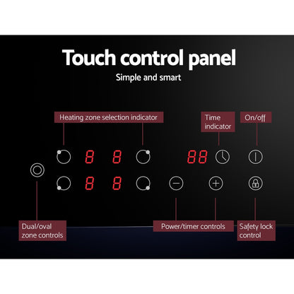 Devanti Electric Ceramic Cooktop 77cm-Appliances &gt; Kitchen Appliances-PEROZ Accessories