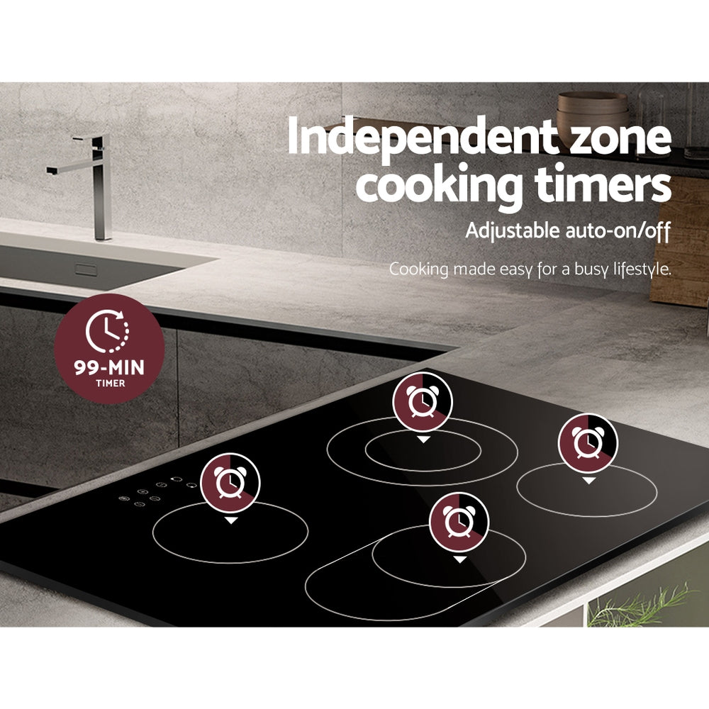 Devanti Electric Ceramic Cooktop 77cm-Appliances &gt; Kitchen Appliances-PEROZ Accessories
