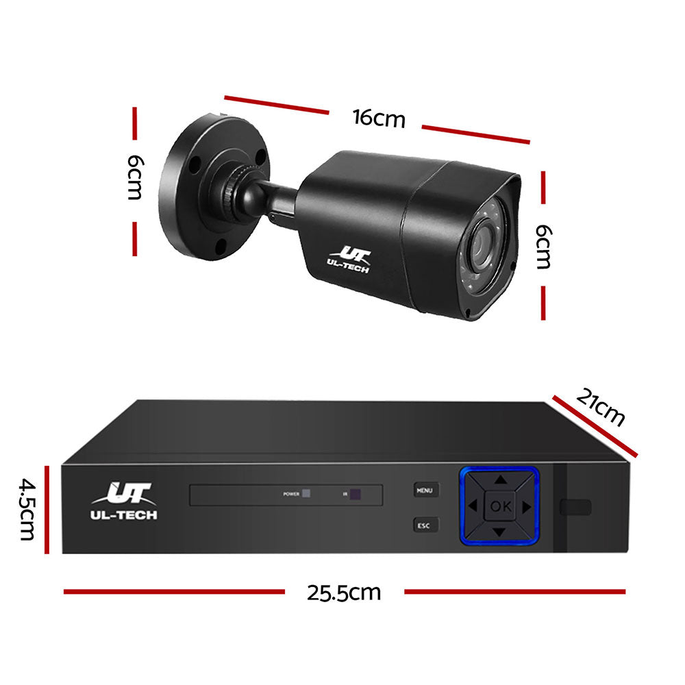 UL-TECH 4CH 5 IN 1 DVR CCTV Security System Video Recorder 4 Cameras 1080P HDMI Black-Audio &amp; Video &gt; CCTV-PEROZ Accessories