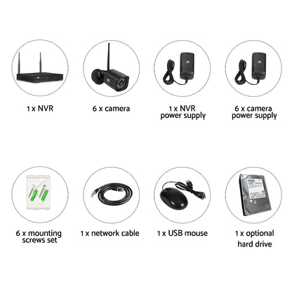 UL-tech CCTV Wireless Security Camera System 8CH Home Outdoor WIFI 6 Square Cameras Kit 1TB-Audio &amp; Video &gt; CCTV-PEROZ Accessories