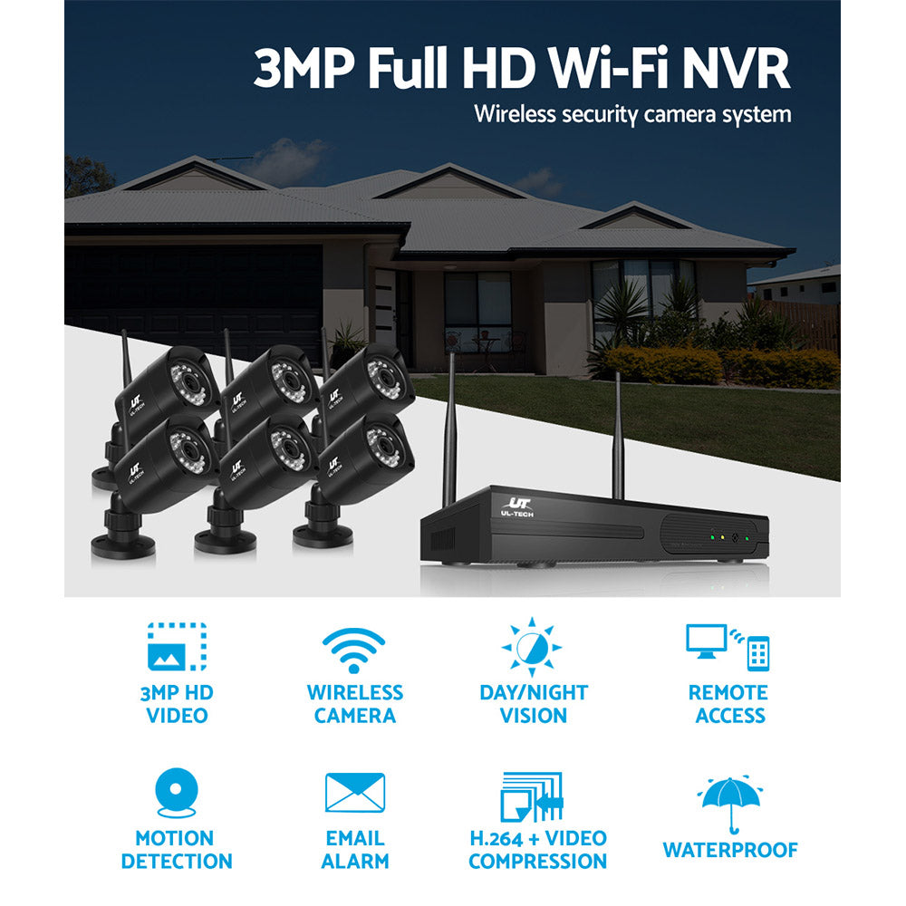 UL-tech CCTV Wireless Security Camera System 8CH Home Outdoor WIFI 6 Square Cameras Kit 1TB-Audio &amp; Video &gt; CCTV-PEROZ Accessories