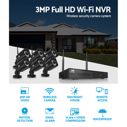 UL-tech CCTV Wireless Security Camera System 8CH Home Outdoor WIFI 6 Square Cameras Kit 1TB-Audio &amp; Video &gt; CCTV-PEROZ Accessories