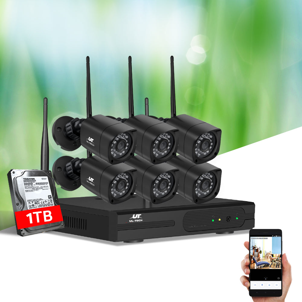 UL-tech CCTV Wireless Security Camera System 8CH Home Outdoor WIFI 6 Square Cameras Kit 1TB-Audio &amp; Video &gt; CCTV-PEROZ Accessories