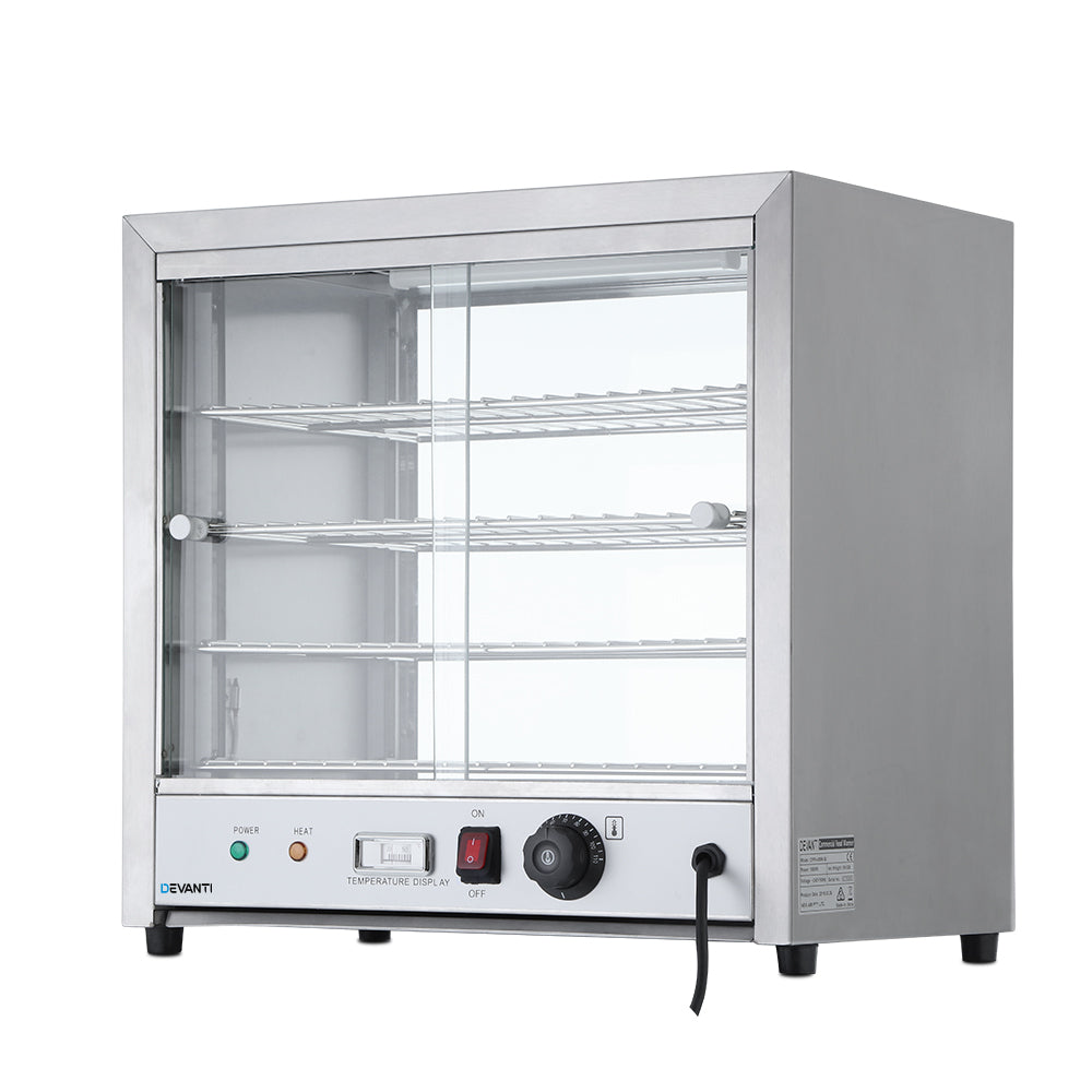 Devanti Commercial Food Warmer Pie Hot Display Showcase Cabinet Stainless Steel-Appliances &gt; Kitchen Appliances-PEROZ Accessories