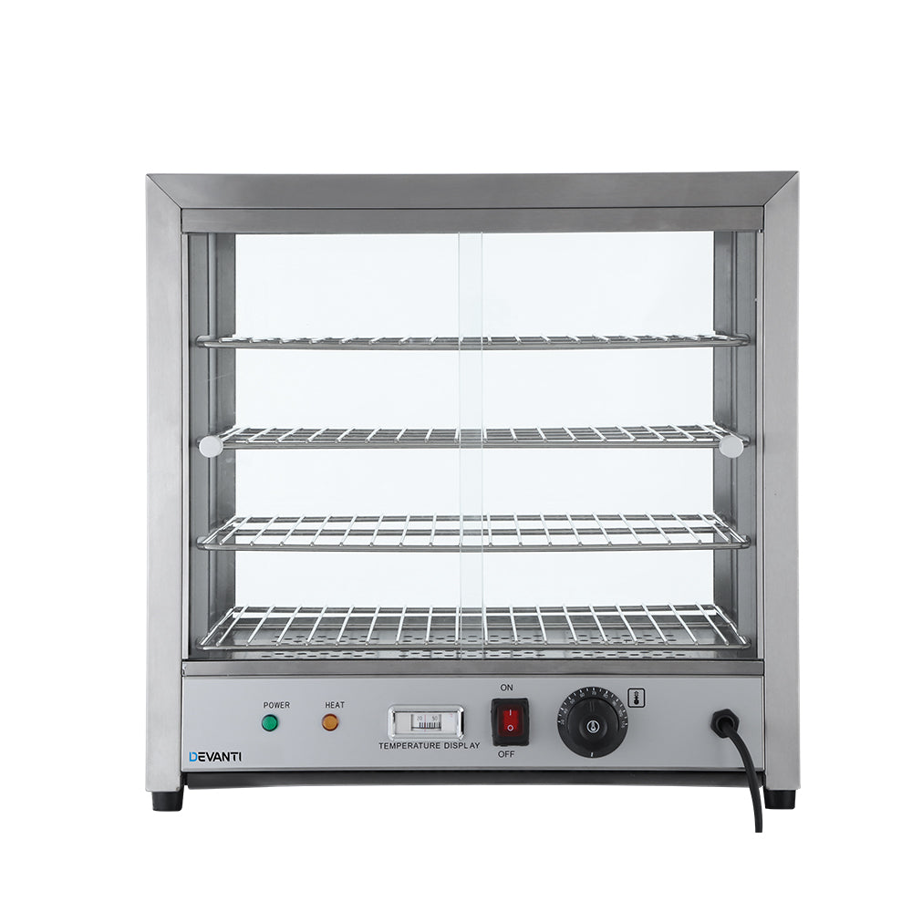 Devanti Commercial Food Warmer Pie Hot Display Showcase Cabinet Stainless Steel-Appliances &gt; Kitchen Appliances-PEROZ Accessories
