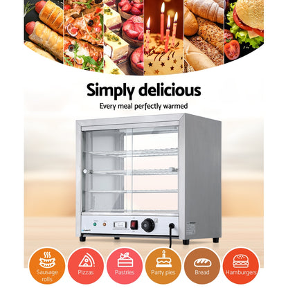 Devanti Commercial Food Warmer Pie Hot Display Showcase Cabinet Stainless Steel-Appliances &gt; Kitchen Appliances-PEROZ Accessories