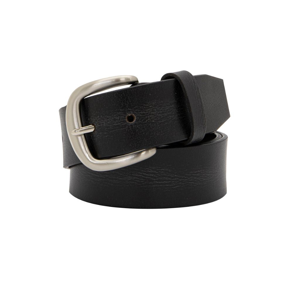 CHAD Black. Full Grain Vintage Leather Belt. 38mm width. Larger sizes.-Vintage Belts-PEROZ Accessories