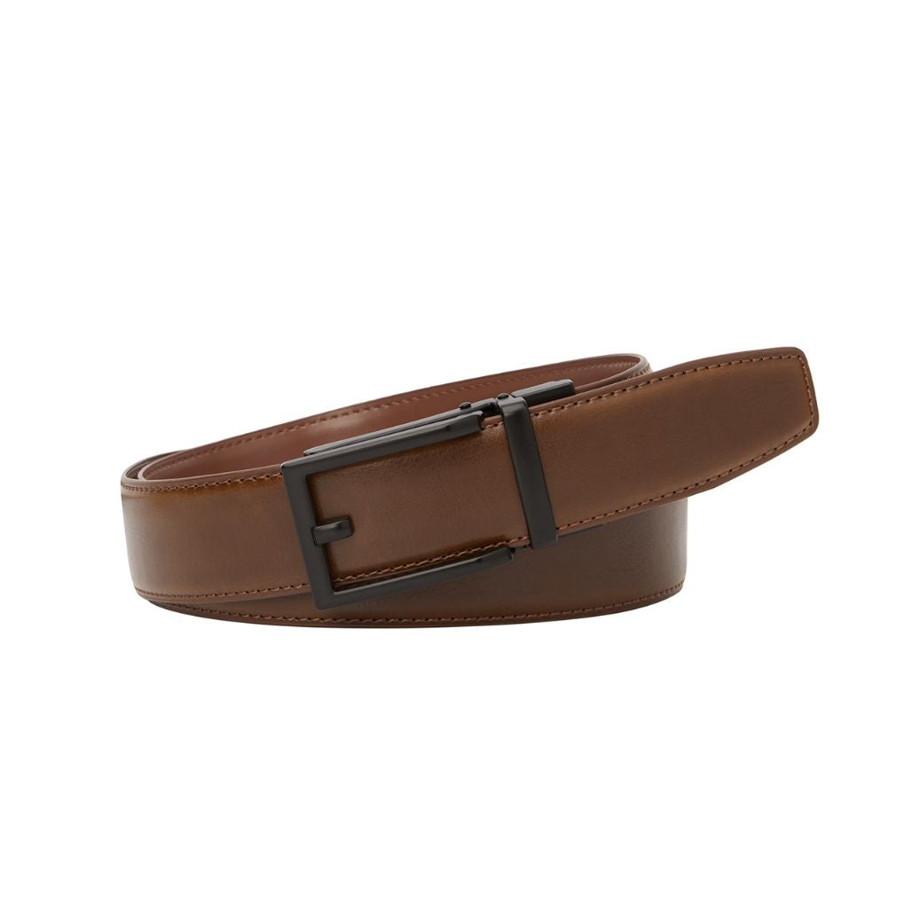 CLARKE Tan. Men’s Auto Leather Belt. 35mm width.-Classic Belts-PEROZ Accessories