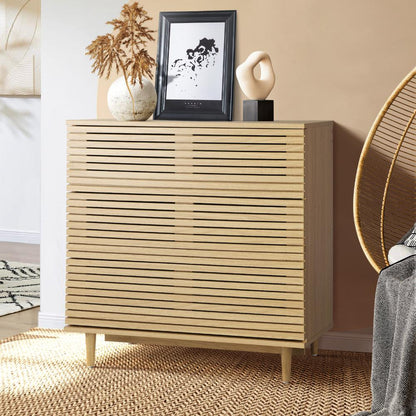 Oikiture 3 Chest of Drawers Tallboy Cabinet Bedroom Clothes Unique Furniture-Chest of Drawers-PEROZ Accessories