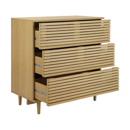 Oikiture 3 Chest of Drawers Tallboy Cabinet Bedroom Clothes Unique Furniture-Chest of Drawers-PEROZ Accessories