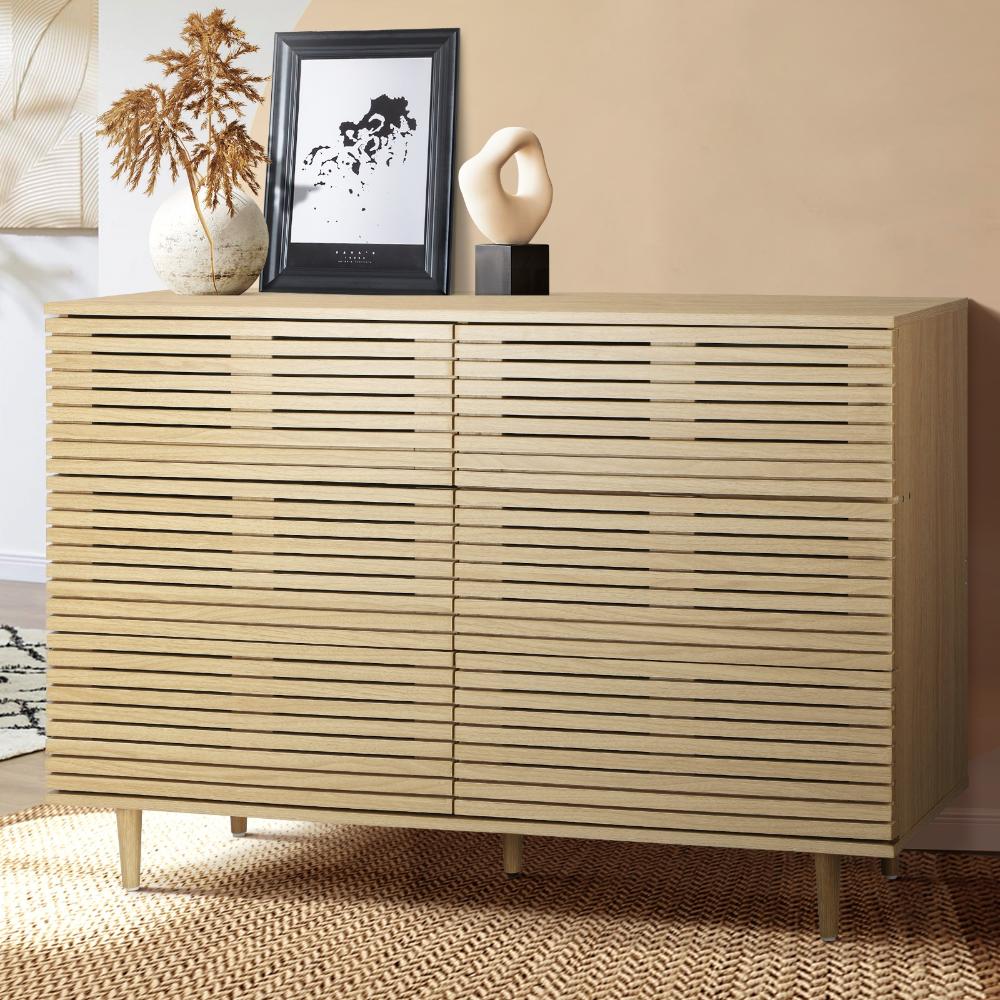 Oikiture 6 Chest of Drawers Tallboy Cabinet Bedroom Clothes Unique Furniture-Chest of Drawers-PEROZ Accessories