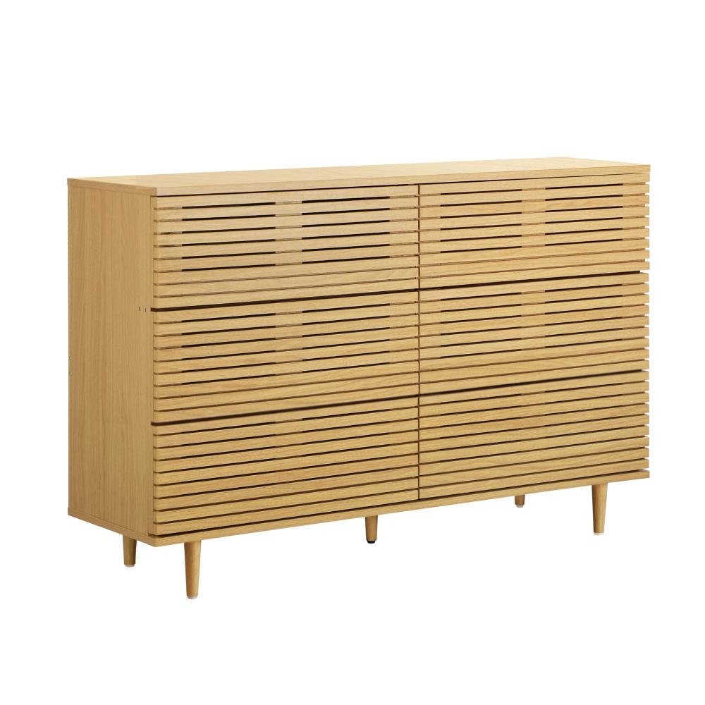 Oikiture 6 Chest of Drawers Tallboy Cabinet Bedroom Clothes Unique Furniture-Chest of Drawers-PEROZ Accessories