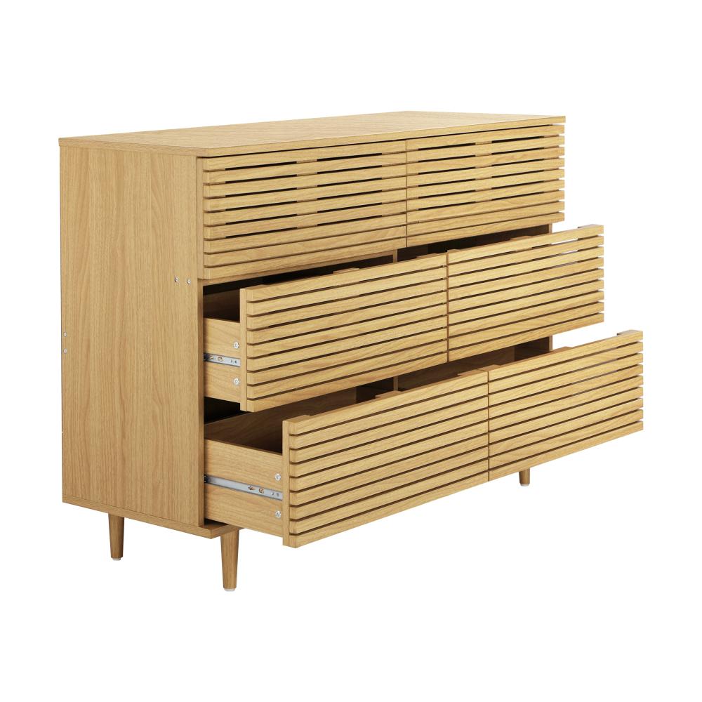 Oikiture 6 Chest of Drawers Tallboy Cabinet Bedroom Clothes Unique Furniture-Chest of Drawers-PEROZ Accessories