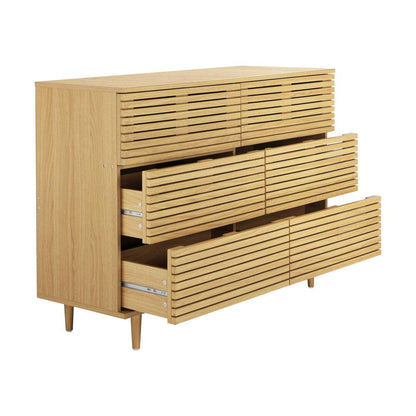 Oikiture 6 Chest of Drawers Tallboy Cabinet Bedroom Clothes Unique Furniture-Chest of Drawers-PEROZ Accessories