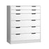Oikiture 6 Chest of Drawers Tallboy Cabinet Bedroom Clothes White Furniture-Chest of Drawers-PEROZ Accessories