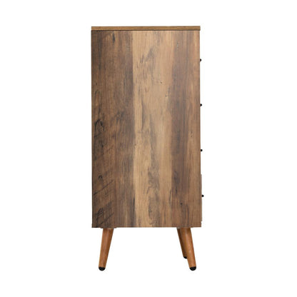 Oikiture 4 Chest of Drawers Storage Cabinet Tallboy Dresser Industrial Furniture-Chest of Drawers-PEROZ Accessories