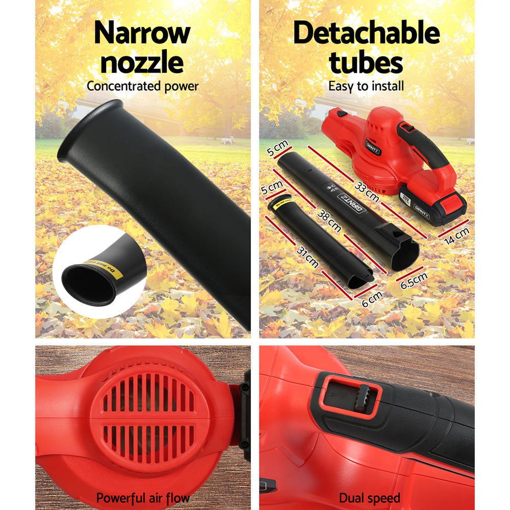 Giantz 20V Cordless Leaf Blower Garden Lithium Electric Battery Nozzles 2-Speed-Home &amp; Garden &gt; Garden Tools-PEROZ Accessories