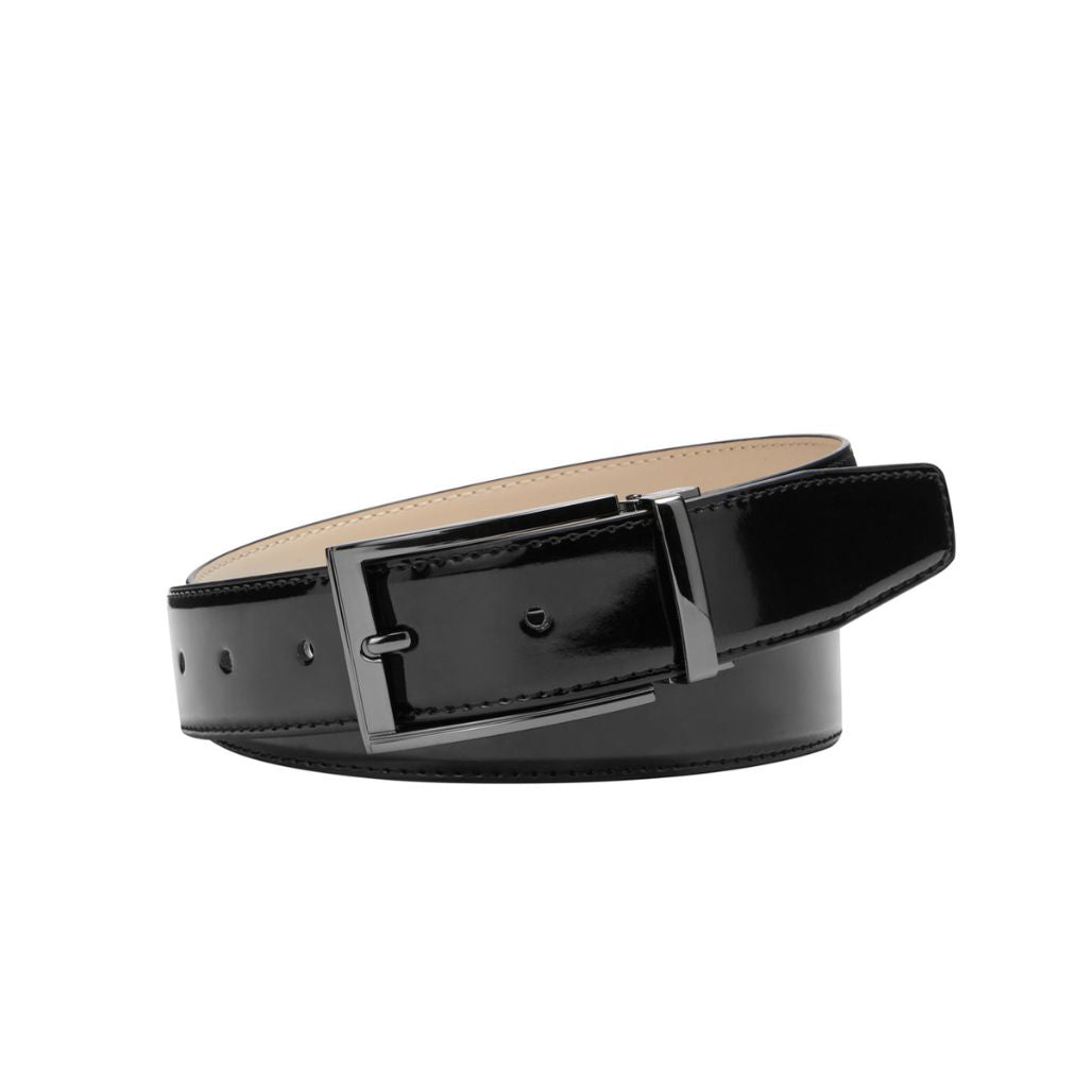 Shop CORTINA Black Patent Leather Belt | PEROZ Australia