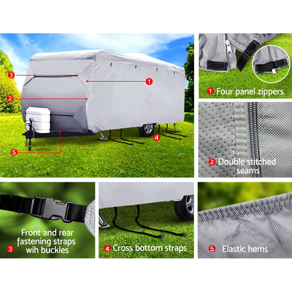 Weisshorn 22-24ft Caravan Cover Campervan 4 Layer UV Water Resistant-Outdoor &gt; Camping-PEROZ Accessories