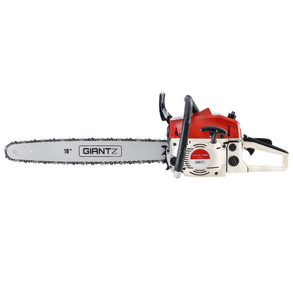 Giantz Petrol Chainsaw Commercial E-Start 18&