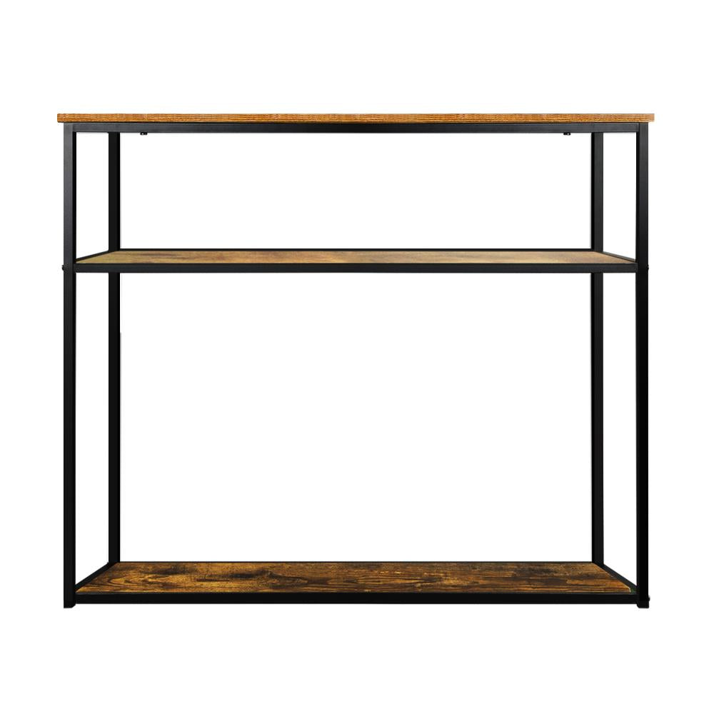 Oikiture Hall Console Table Metal Hallway Desk Entry Display Wooden Furniture-Console Table-PEROZ Accessories