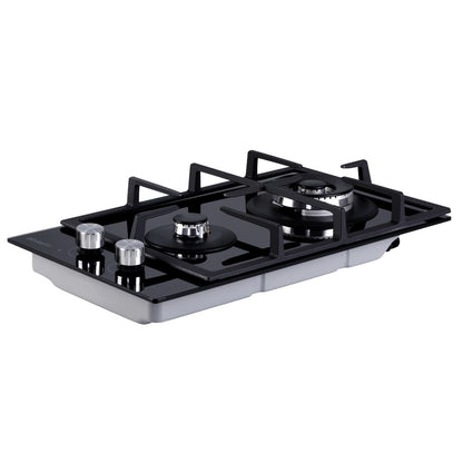 Devanti Gas Cooktop 30cm Gas Stove Cooker 2 Burner Cook Top Konbs NG LPG Black-Appliances &gt; Kitchen Appliances-PEROZ Accessories