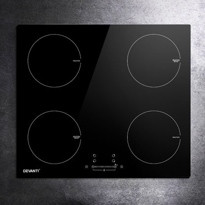 Devanti Electric Induction Cooktop 60cm Ceramic 4 Zones Stove Cook Top Hot Plate-Appliances &gt; Kitchen Appliances-PEROZ Accessories