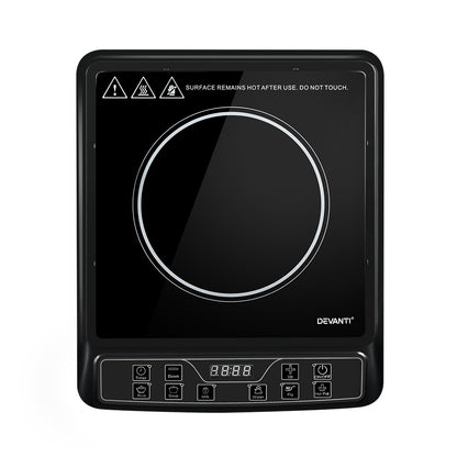 Devanti Electric Induction Cooktop Portable Cook Top Ceramic Kitchen Hot Plate-Appliances &gt; Kitchen Appliances-PEROZ Accessories
