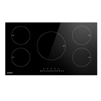 Devanti Induction Cooktop 90cm Electric Cooker Ceramic 5 Zones Stove Hot Plate-Appliances &gt; Kitchen Appliances-PEROZ Accessories