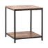 Oikiture Side End Table Coffee Table Bedside Shelf 2-Tier Industrial Furniture-Coffee Table-PEROZ Accessories