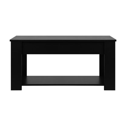 Oikiture Coffee Table with Lift Up Top and Storage Space, Wooden Side Table Black-Coffee Table-PEROZ Accessories