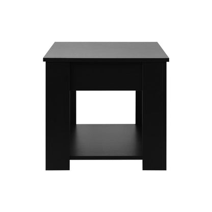 Oikiture Coffee Table with Lift Up Top and Storage Space, Wooden Side Table Black-Coffee Table-PEROZ Accessories