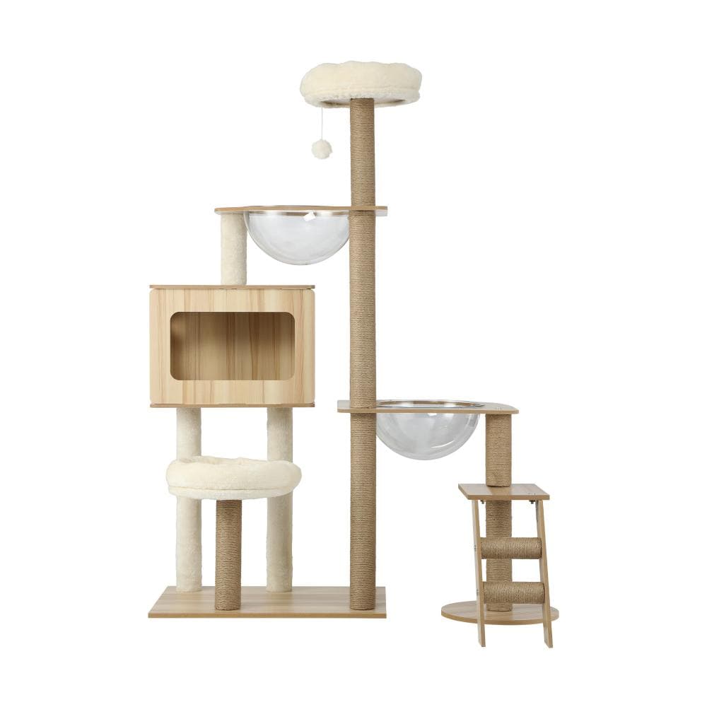 Alopet Cat Tree Tower Scratching Post Scratcher Cats Condo House Bed Wood 142cm