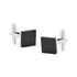 CUFFLINKS. Nickel Polished. Black Glass. Square. Supplied in case.-Cufflinks-PEROZ Accessories