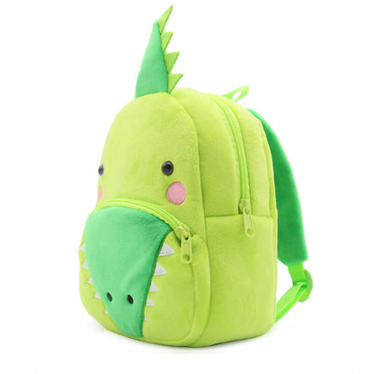 Anykidz 3D Green Crocodile Kids School Backpack Cute Cartoon Animal Style Children Toddler Plush Bag Perfect Accessories For Boys and Girls-Backpacks-PEROZ Accessories