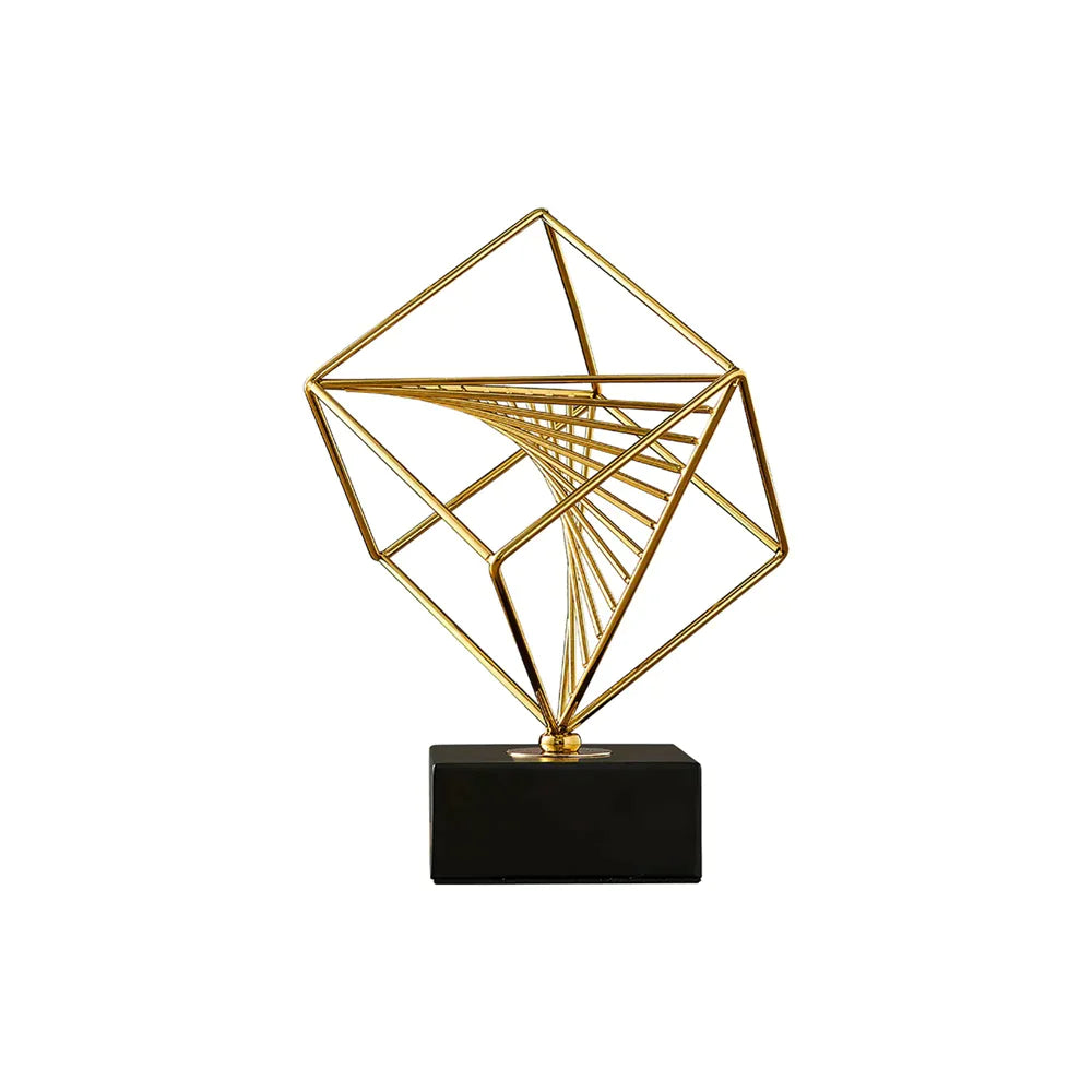 Anyhouz 31cm Rubik Cube Tabletop Home Decor Modern Art Living Room Display House Decorative Crafts Metal Ornaments with Marble Base-Tabletop Decor-PEROZ Accessories