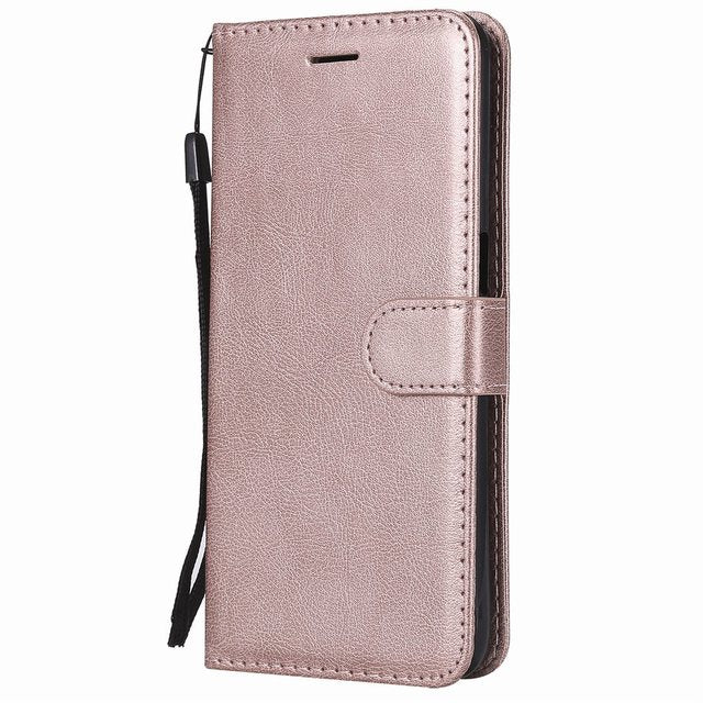 Anymob Xiaomi Redmi Case Rose Pink Luxury Solid Color Leather Wallet Flip Phone Cover Protection-Mobile Phone Cases-PEROZ Accessories