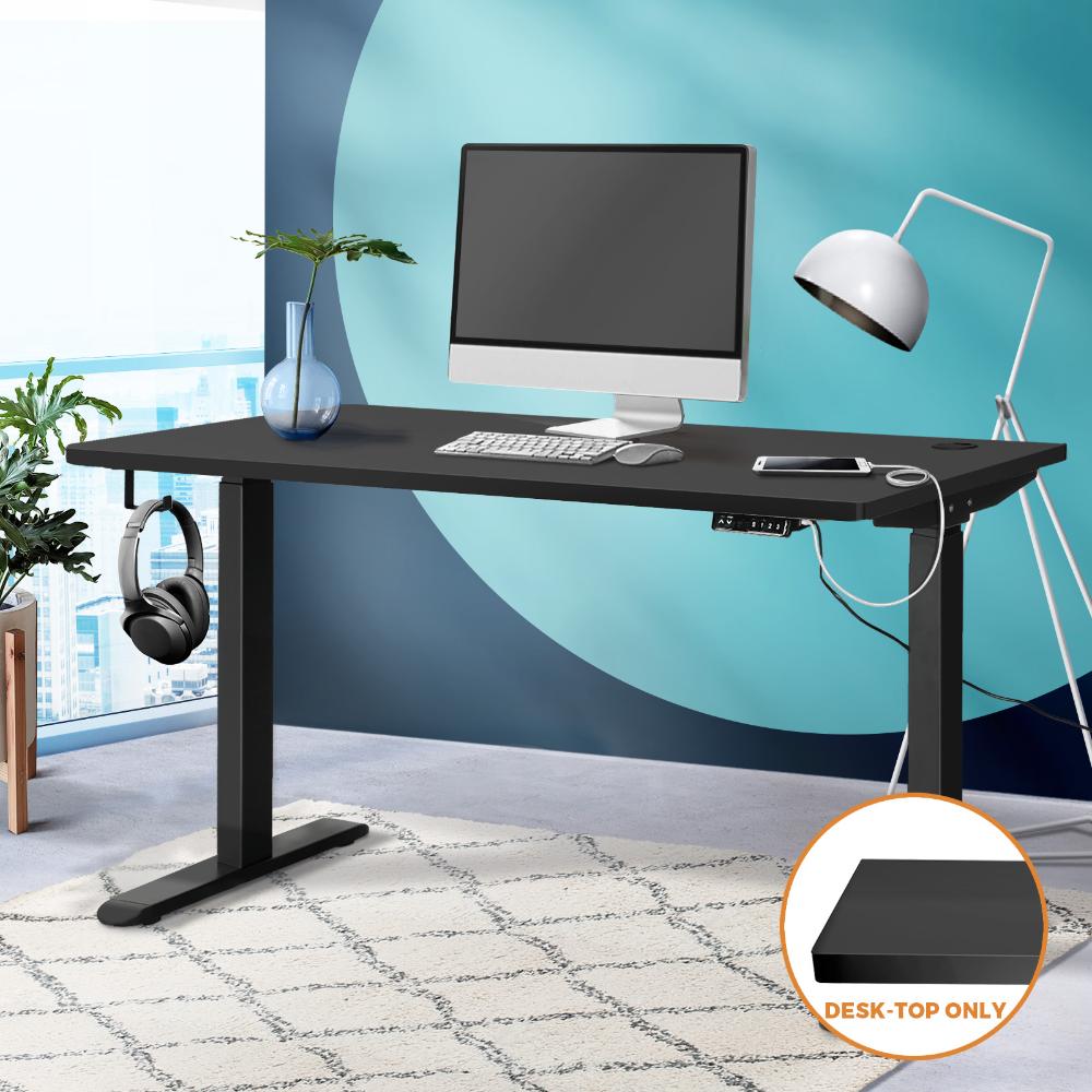 Oikiture Standing Desk Board Adjustable Sit Stand Desk Top Computer Table Black-Desk Board-PEROZ Accessories